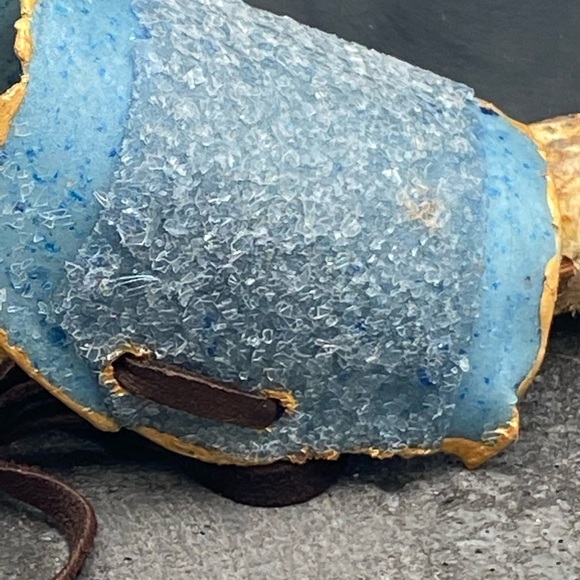 Matana handmade cuff blue gold bohemian bracelet - Picture 5 of 7